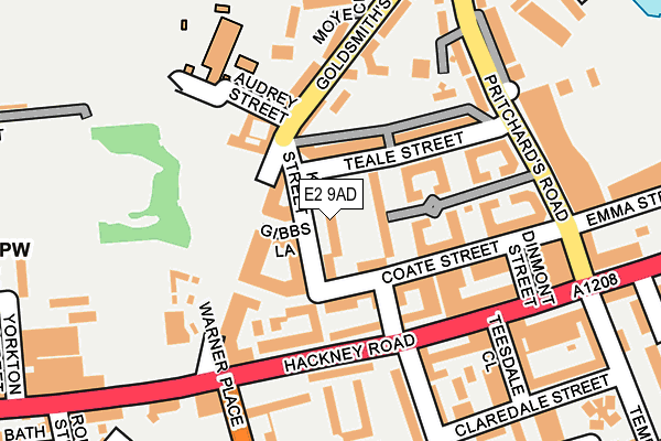 E2 9AD map - OS OpenMap – Local (Ordnance Survey)