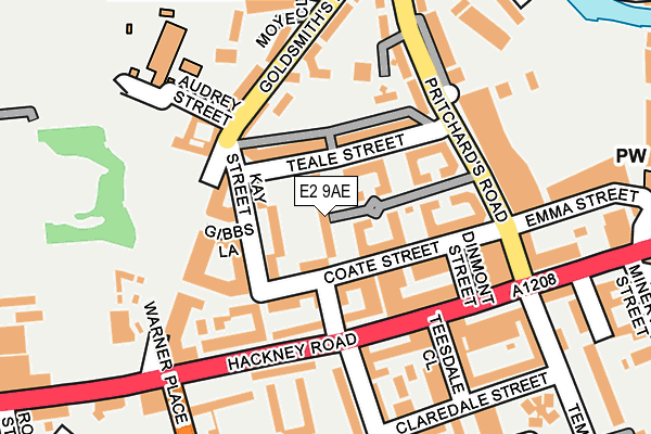 E2 9AE map - OS OpenMap – Local (Ordnance Survey)