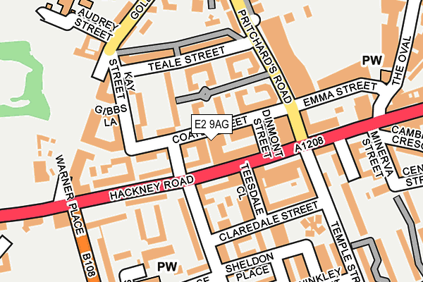 E2 9AG map - OS OpenMap – Local (Ordnance Survey)