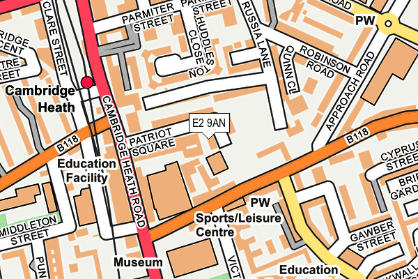 E2 9AN map - OS OpenMap – Local (Ordnance Survey)
