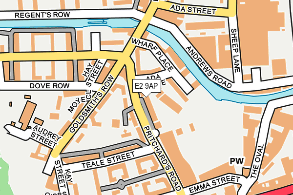 E2 9AP map - OS OpenMap – Local (Ordnance Survey)