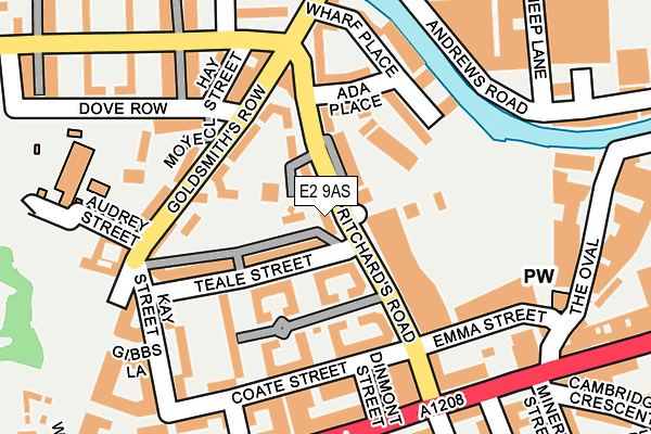 E2 9AS map - OS OpenMap – Local (Ordnance Survey)