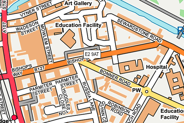 E2 9AT map - OS OpenMap – Local (Ordnance Survey)