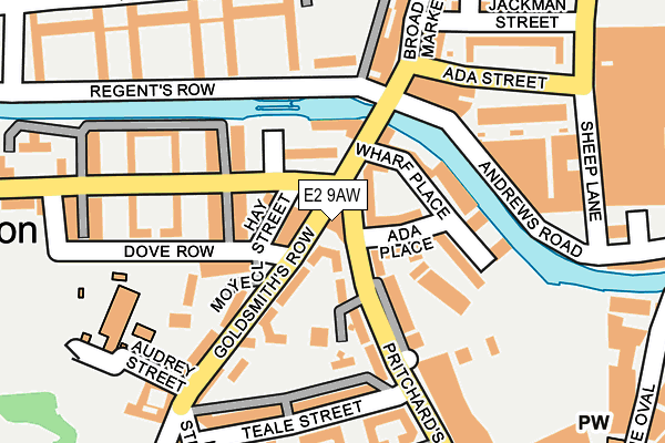 E2 9AW map - OS OpenMap – Local (Ordnance Survey)