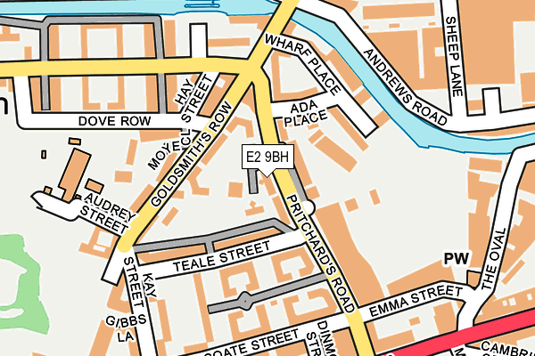 E2 9BH map - OS OpenMap – Local (Ordnance Survey)