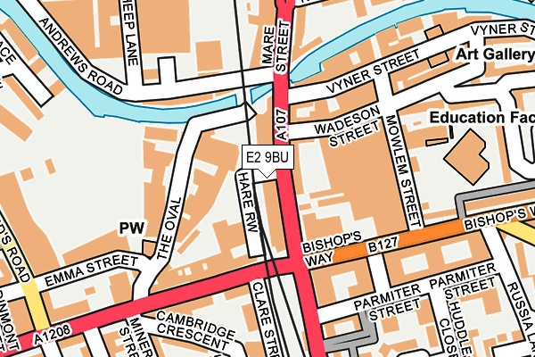 E2 9BU map - OS OpenMap – Local (Ordnance Survey)