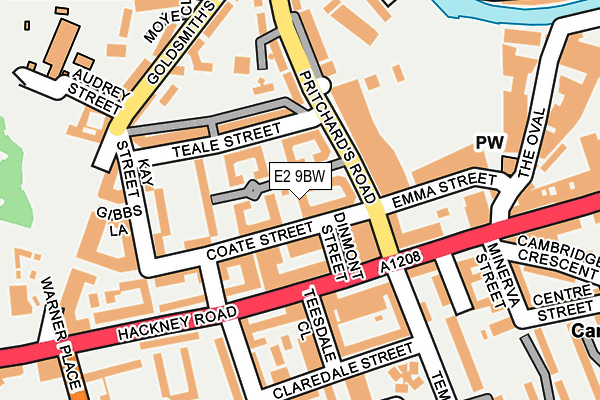 E2 9BW map - OS OpenMap – Local (Ordnance Survey)