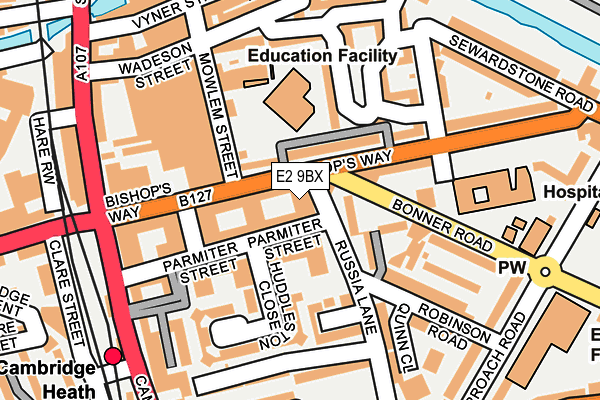 E2 9BX map - OS OpenMap – Local (Ordnance Survey)