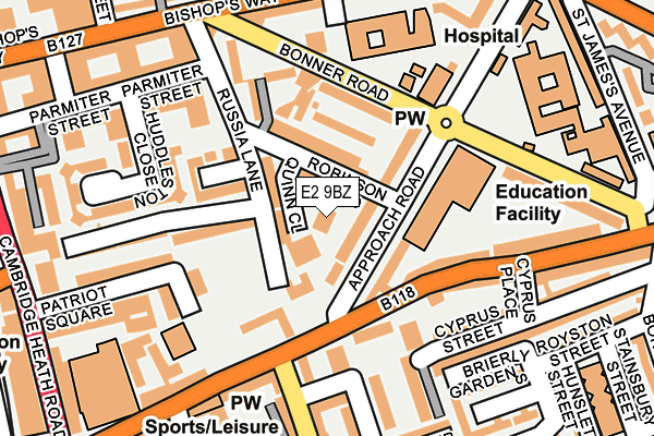 E2 9BZ map - OS OpenMap – Local (Ordnance Survey)