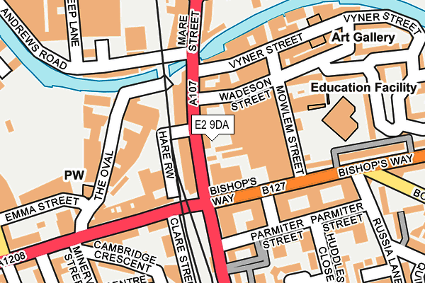 E2 9DA map - OS OpenMap – Local (Ordnance Survey)