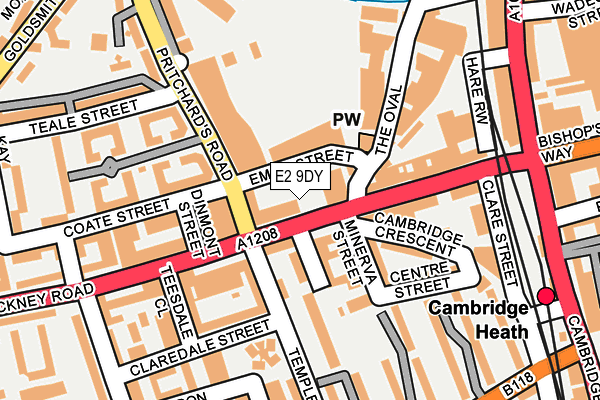 E2 9DY map - OS OpenMap – Local (Ordnance Survey)