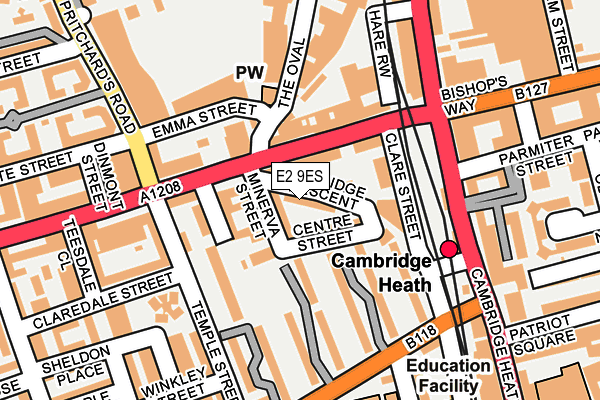 E2 9ES map - OS OpenMap – Local (Ordnance Survey)