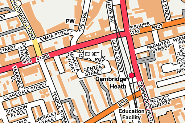 E2 9ET map - OS OpenMap – Local (Ordnance Survey)