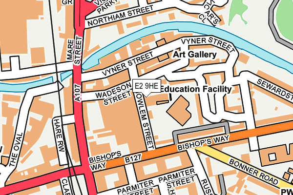 E2 9HE map - OS OpenMap – Local (Ordnance Survey)