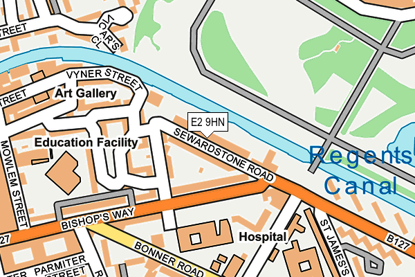 E2 9HN map - OS OpenMap – Local (Ordnance Survey)