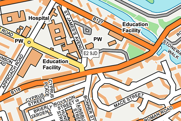 E2 9JD map - OS OpenMap – Local (Ordnance Survey)
