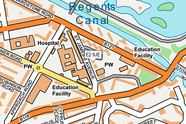 E2 9JE map - OS OpenMap – Local (Ordnance Survey)
