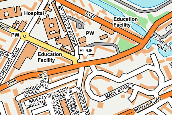 E2 9JF map - OS OpenMap – Local (Ordnance Survey)