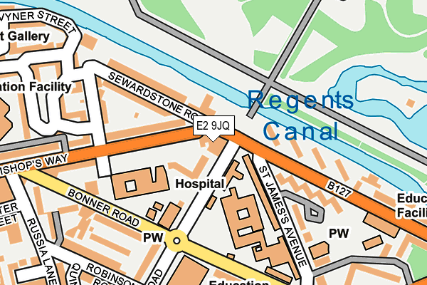 E2 9JQ map - OS OpenMap – Local (Ordnance Survey)