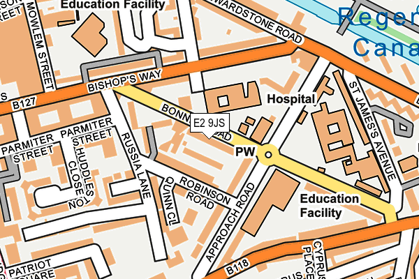 E2 9JS map - OS OpenMap – Local (Ordnance Survey)