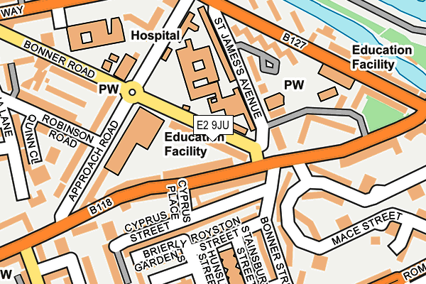 E2 9JU map - OS OpenMap – Local (Ordnance Survey)