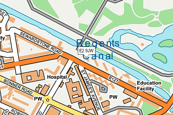 E2 9JW map - OS OpenMap – Local (Ordnance Survey)
