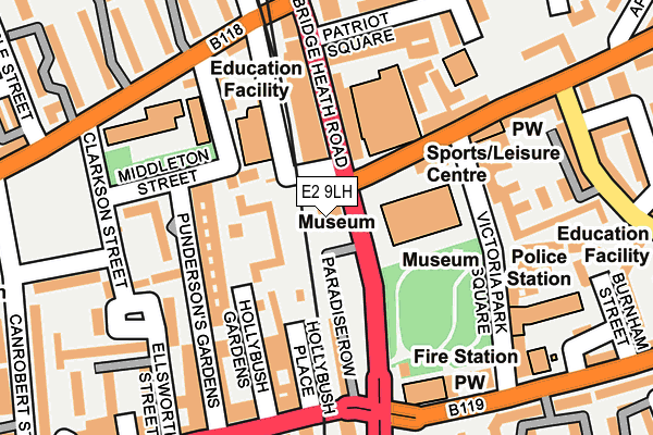 E2 9LH map - OS OpenMap – Local (Ordnance Survey)
