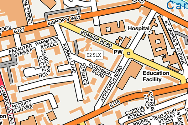 E2 9LX map - OS OpenMap – Local (Ordnance Survey)