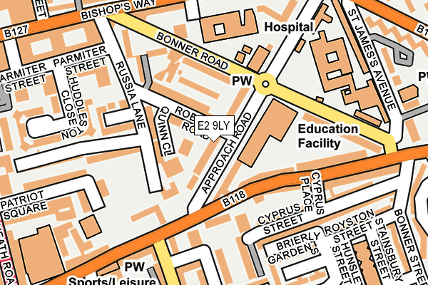 E2 9LY map - OS OpenMap – Local (Ordnance Survey)