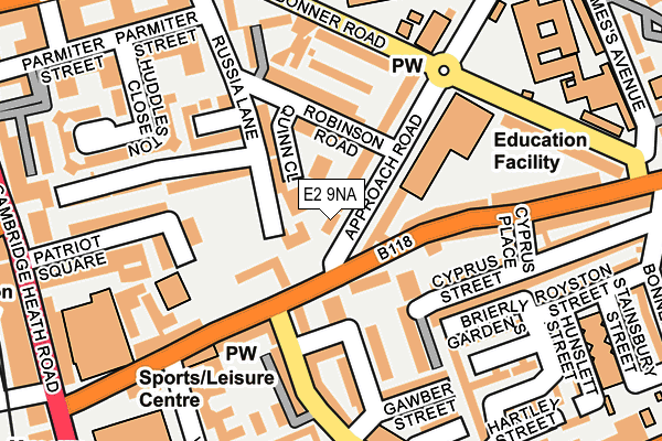 E2 9NA map - OS OpenMap – Local (Ordnance Survey)