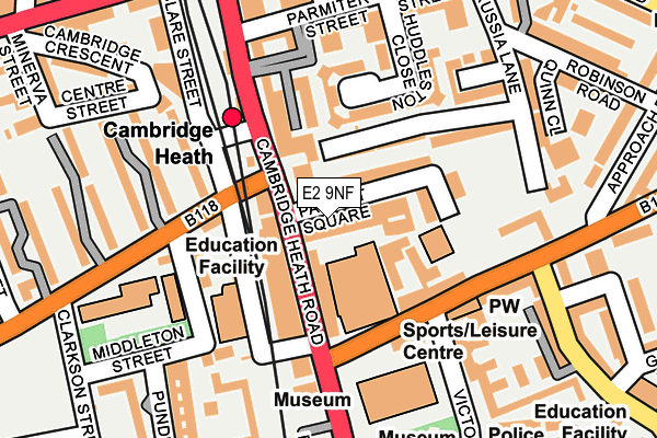 E2 9NF map - OS OpenMap – Local (Ordnance Survey)