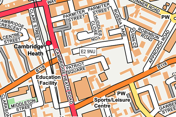 E2 9NU map - OS OpenMap – Local (Ordnance Survey)