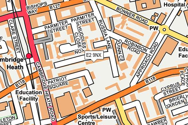 E2 9NX map - OS OpenMap – Local (Ordnance Survey)