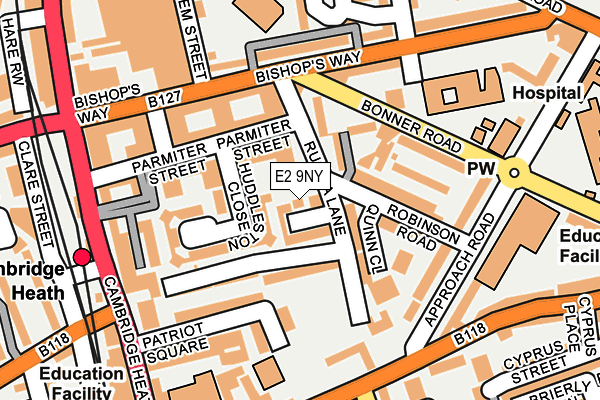 E2 9NY map - OS OpenMap – Local (Ordnance Survey)