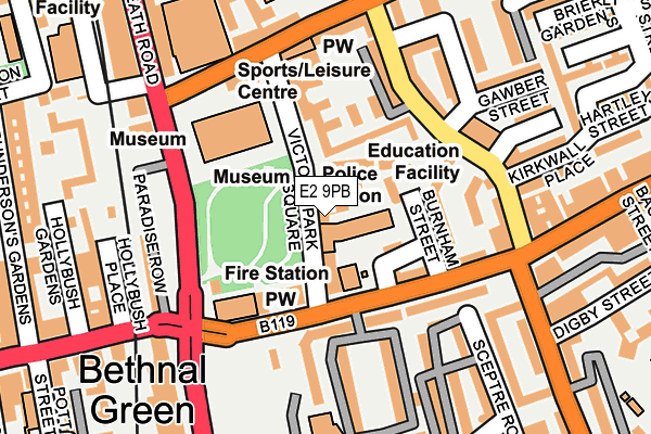 E2 9PB map - OS OpenMap – Local (Ordnance Survey)