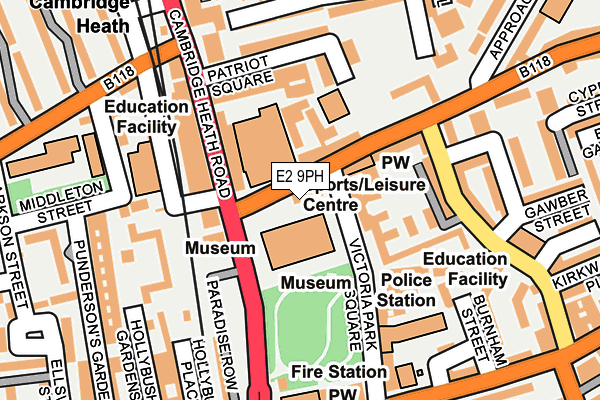 E2 9PH map - OS OpenMap – Local (Ordnance Survey)