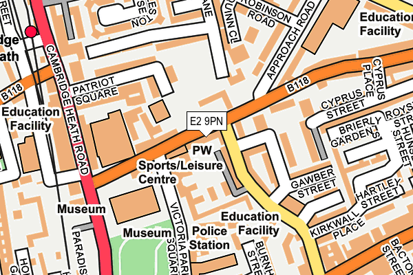 E2 9PN map - OS OpenMap – Local (Ordnance Survey)