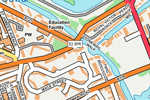 E2 9PR map - OS OpenMap – Local (Ordnance Survey)