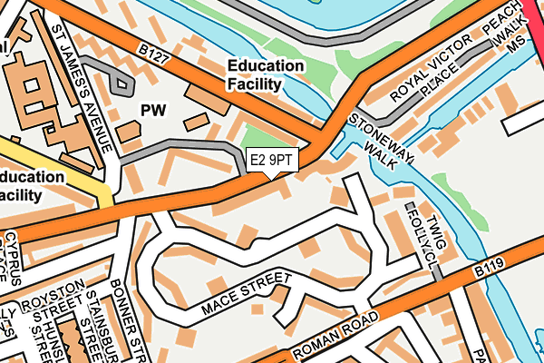 E2 9PT map - OS OpenMap – Local (Ordnance Survey)