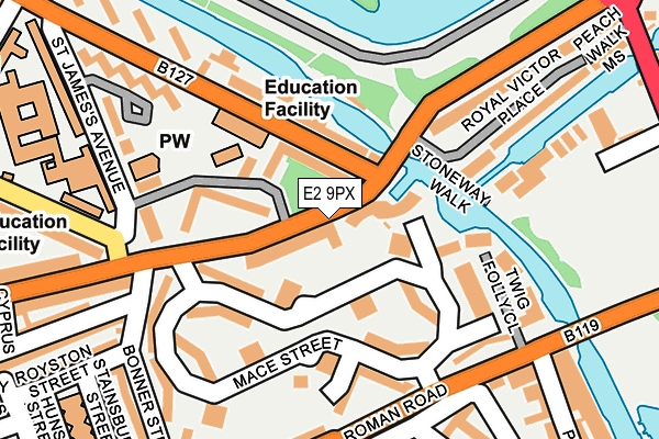 E2 9PX map - OS OpenMap – Local (Ordnance Survey)