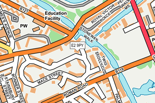 E2 9PY map - OS OpenMap – Local (Ordnance Survey)