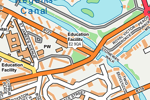 E2 9QA map - OS OpenMap – Local (Ordnance Survey)