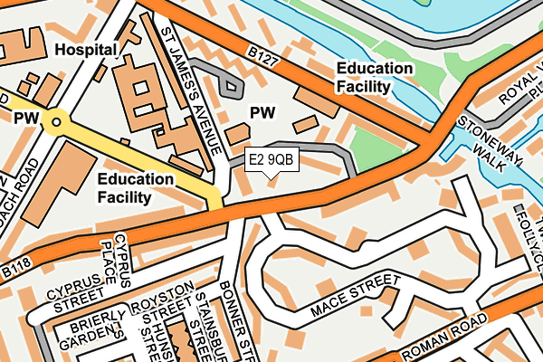 E2 9QB map - OS OpenMap – Local (Ordnance Survey)