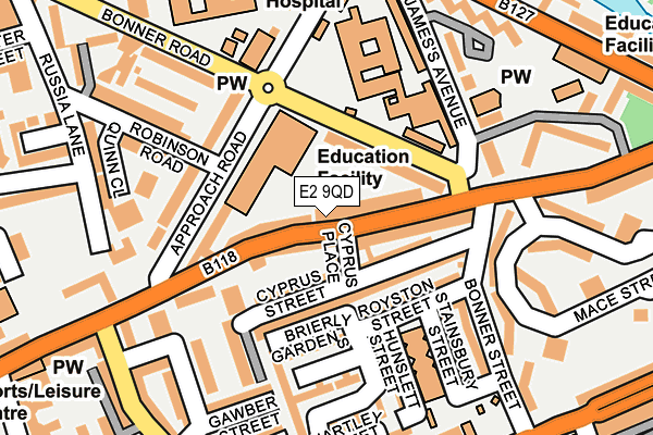 E2 9QD map - OS OpenMap – Local (Ordnance Survey)