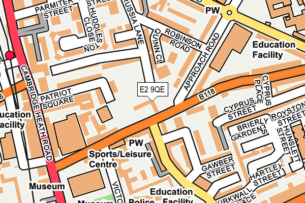 E2 9QE map - OS OpenMap – Local (Ordnance Survey)