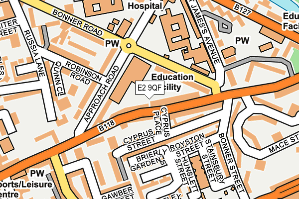 E2 9QF map - OS OpenMap – Local (Ordnance Survey)