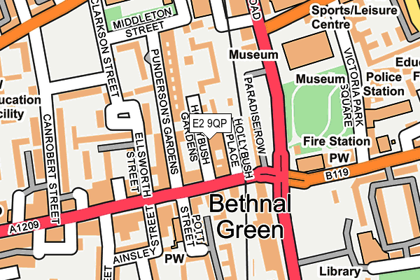 E2 9QP map - OS OpenMap – Local (Ordnance Survey)