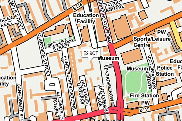 E2 9QT map - OS OpenMap – Local (Ordnance Survey)