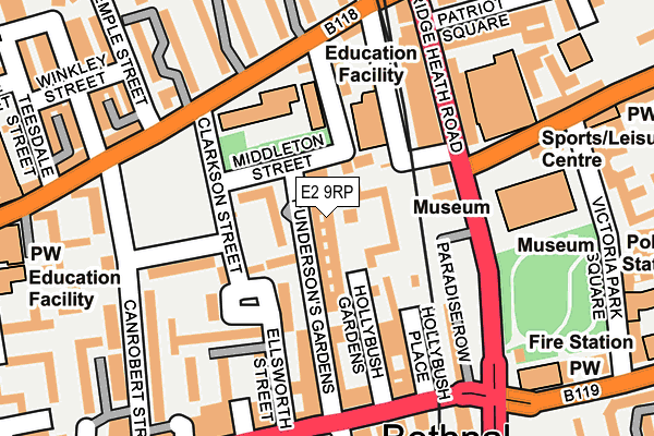 E2 9RP map - OS OpenMap – Local (Ordnance Survey)