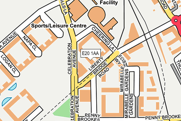 E20 1AA map - OS OpenMap – Local (Ordnance Survey)